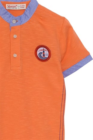 Silversunkids | Erkek Çocuk Coral Renkli Polo Yakalı Tişört | BK 217995-2