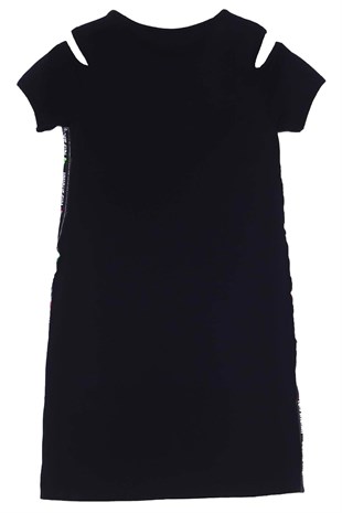 Silversunkids | Genç Kız Siyah Renkli Baskılı Örme Elbise | EK 318079