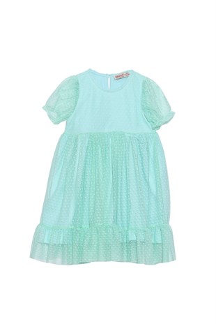 Silversunkids | Kız Çocuk Mint Renkli Tüllü Elbise | EK 218341