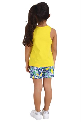 Silversunkids | Kız Çocuk Sarı Renkli Fırfırlı Kolsuz Tişört | BK 218369