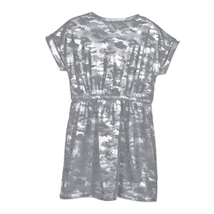Silversunkids | Kız Genç Gri Melanj Renkli Belden Lastikli Parlak Örme Elbise | EK 315921