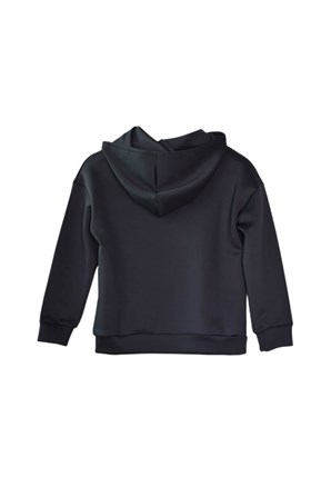 Siyah Renkli Baskılı Kapüşonlu Genç Kız Sweatshirt - JS 318407 |Silversunkids