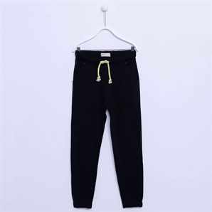 Siyah Renkli Bel Ve Paçalar Lastikli Sweat Pantolon|JP-312596