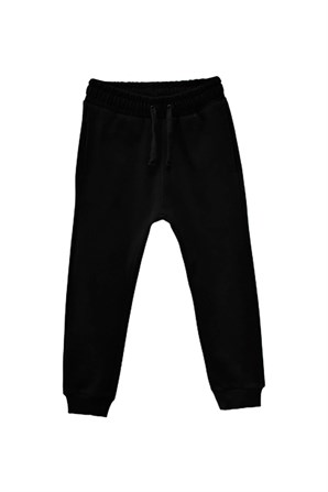 Siyah Renkli Beli ve Paçaları Lastikli Erkek Çocuk Sweatpantolon-JP 218533 |Silversunkids