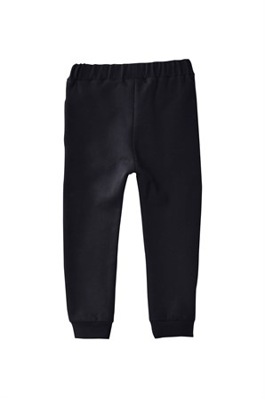 Siyah Renkli Beli Ve Paçaları Lastikli Erkek Çocuk Sweatpantolon-JP 218624 |Silversunkids