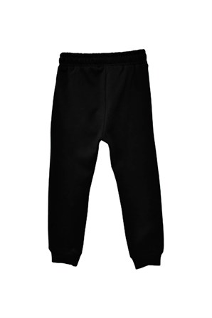 Siyah Renkli Beli ve Paçaları Lastikli Erkek Çocuk Sweatpantolon-JP 218533 |Silversunkids