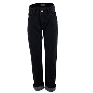 Siyah Renkli Boru Paça Cepli Kot Erkek Çocuk Pantolon|PC 315186