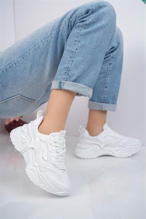 TİNA  Beyaz Kadın Spor Sneaker Ayakkabı