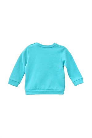 Turkuaz Renkli Baskılı Bebek Erkek Sweatshirt-JS 117631 |Silversunkids