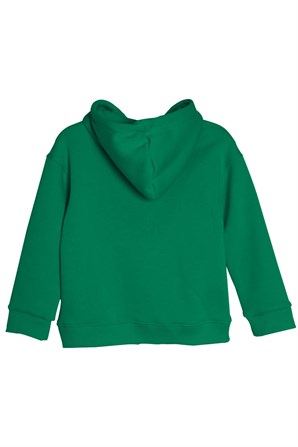 Yeşil Renkli Cepli Kapüşonlu Genç Erkek Sweatshirt-JS 318703 |Silversunkids