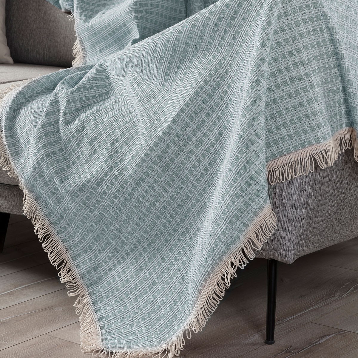 Vagonik Arya Çok Amaçlı Sık Dokuma Mavi Koltuk Örtüsü 180x230 cm