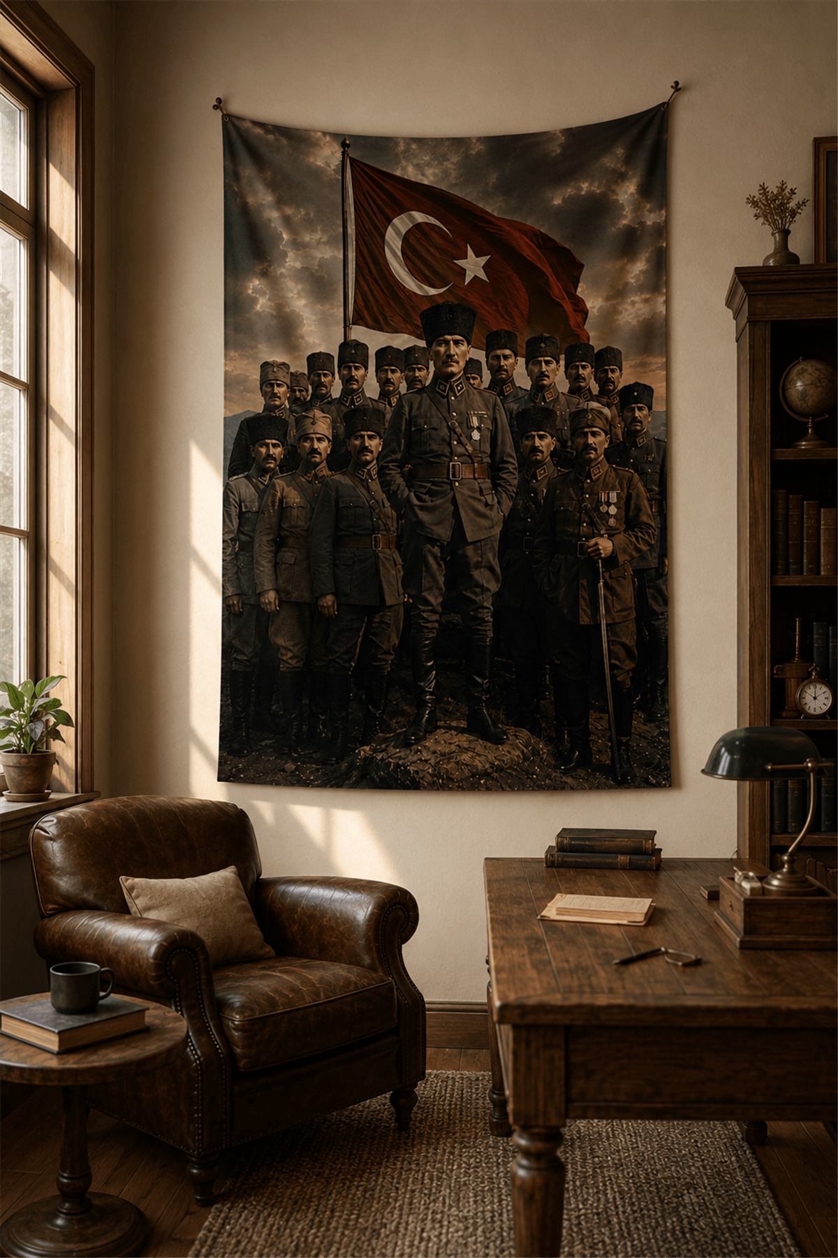 Atatürk ve Silah arkadaşları temalı Duvar Örtüsü  Afişi Kalın Kumaş 