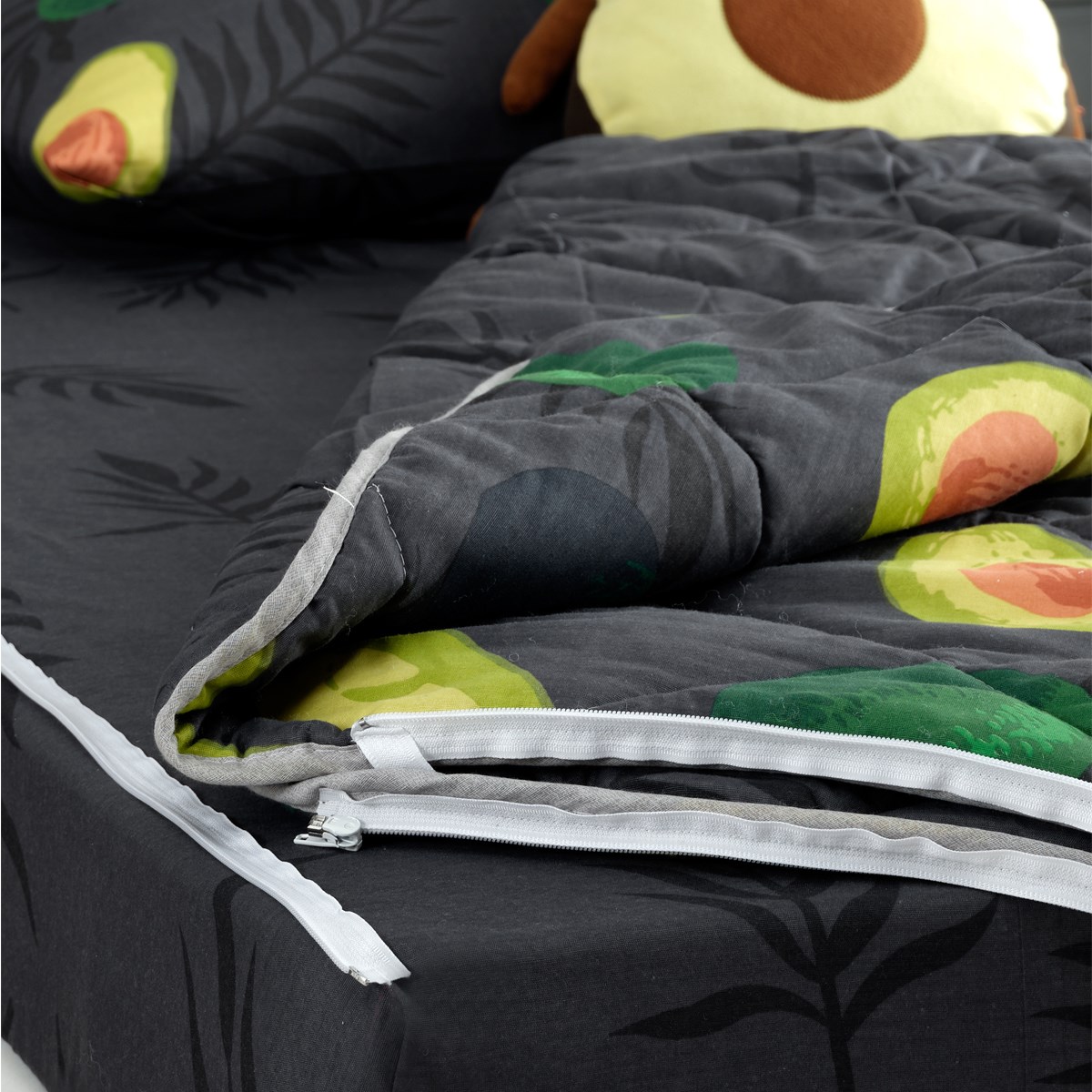 Vagonik Avokado Desenli FümeTek Kişilik Yorganlı Çocuk Uyku Seti