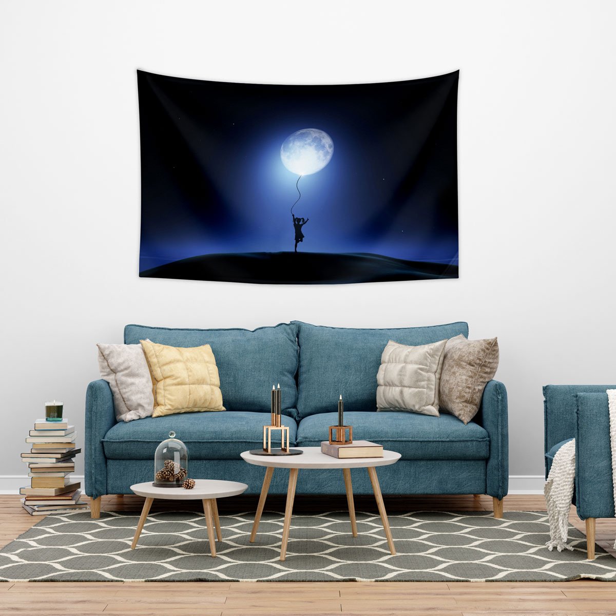 Vagonik Ay Işığı ve Çocuk Duvar Örtüsü