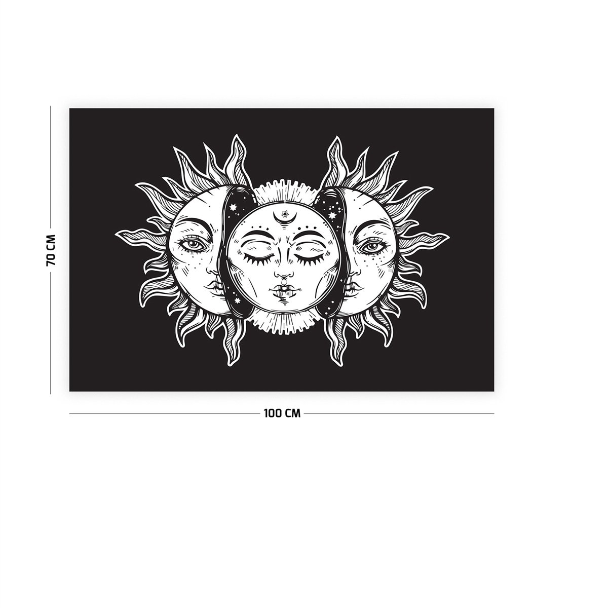 Vagonik Ay ve Güneş Mistik Duvar Örtüsü