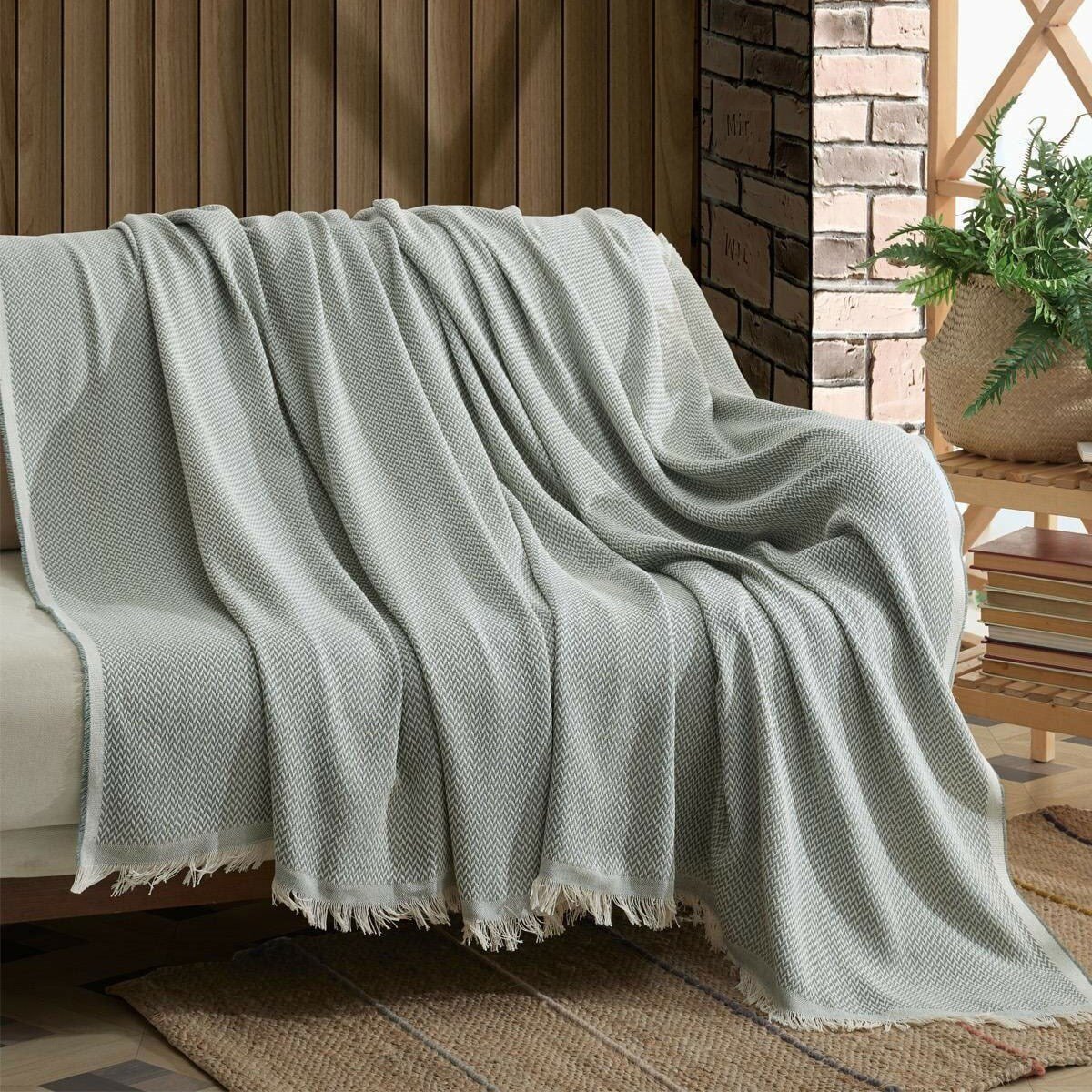 Buğday Sık Dokuma Yeşil Koltuk Örtüsü 170x210 cm