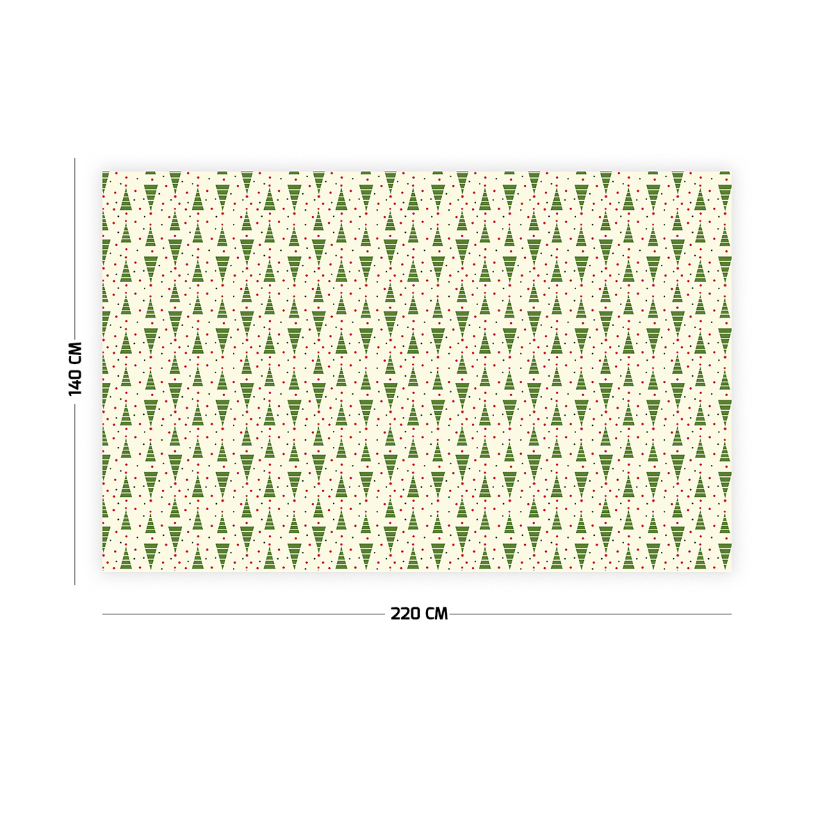 Vagonik Çam Ağacı Desenli Yılbaşı Masa Örtüsü