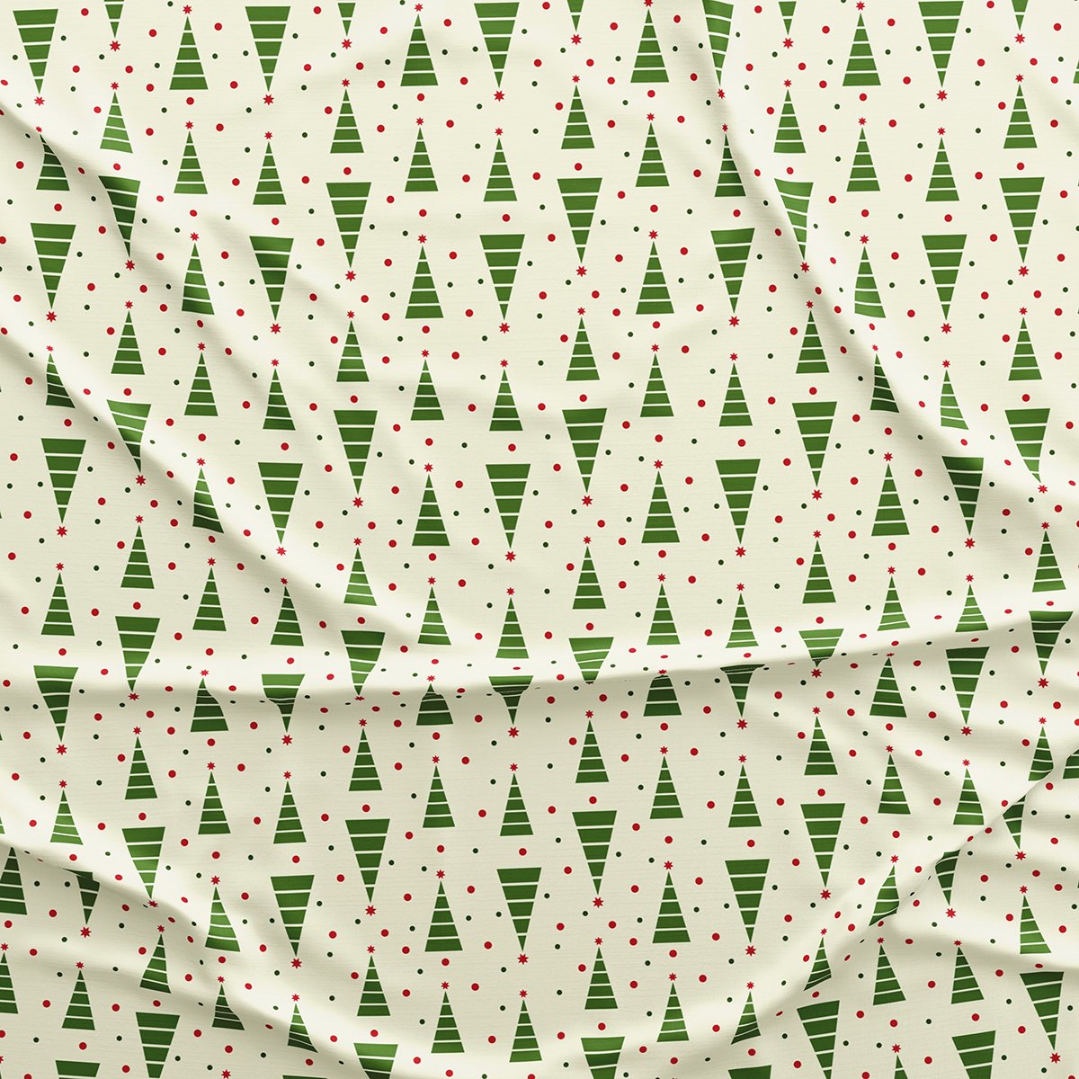 Vagonik Çam Ağacı Desenli Yılbaşı Masa Örtüsü