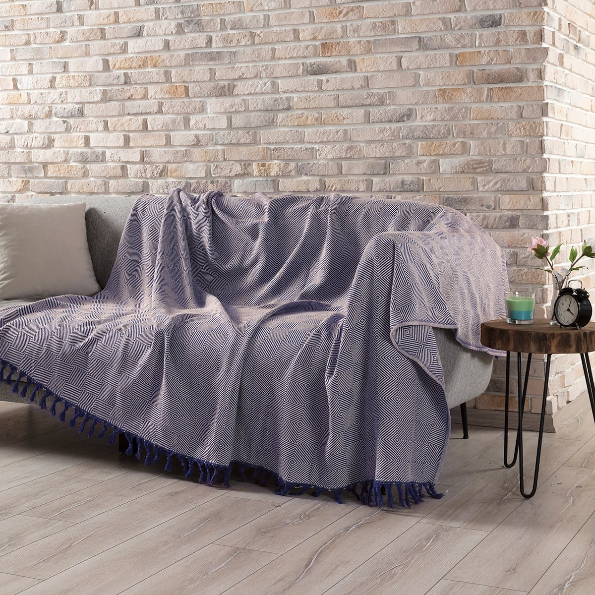 Vagonik Diamond Çok Amaçlı Sık Dokuma Lacivert Koltuk Örtüsü 180x230 cm