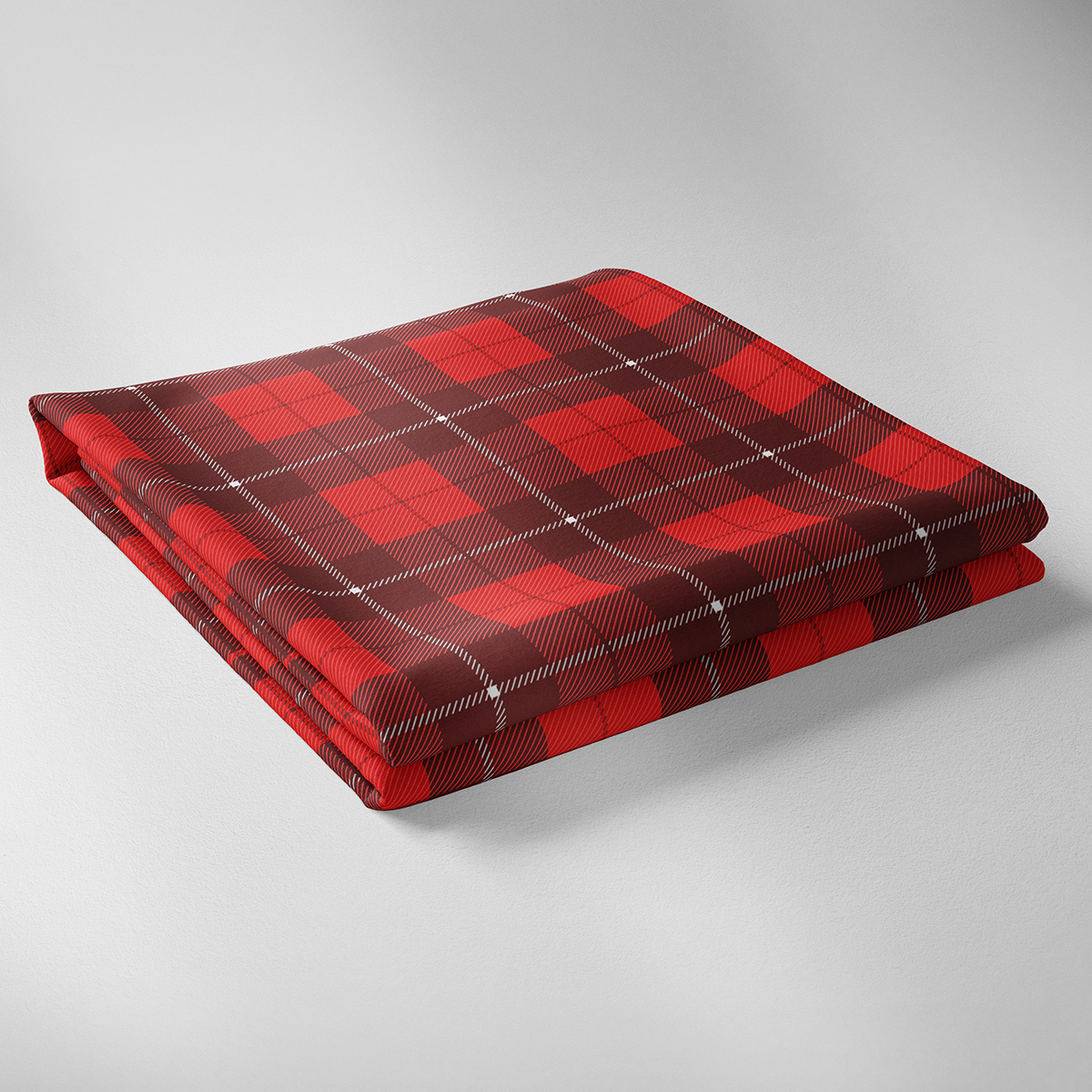 Vagonik Ekose Desenli Yılbaşı Masa Örtüsü