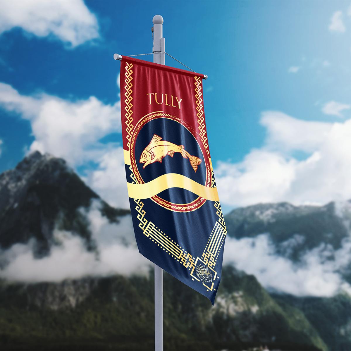 Game of Thrones Tully Hanedanlığı Flama Bayrak