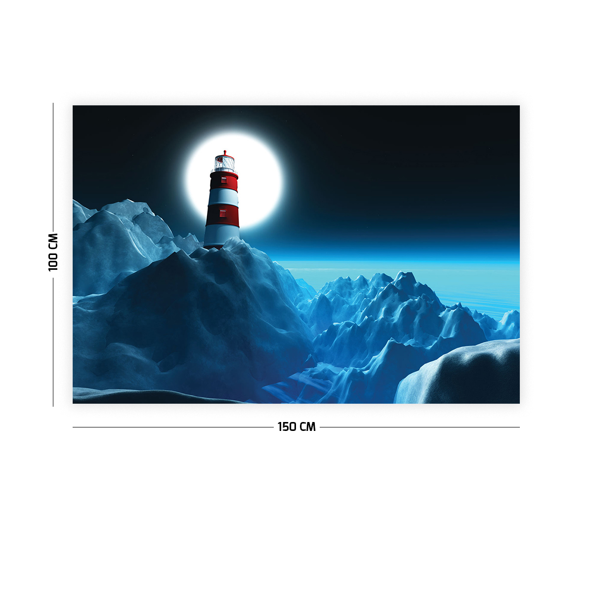 Vagonik Gece ve Deniz Feneri Duvar Örtüsü