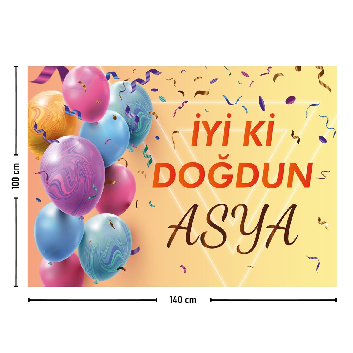 İsme Kişiye Özel Konsept Doğum Günü Parti Duvar Örtüsü