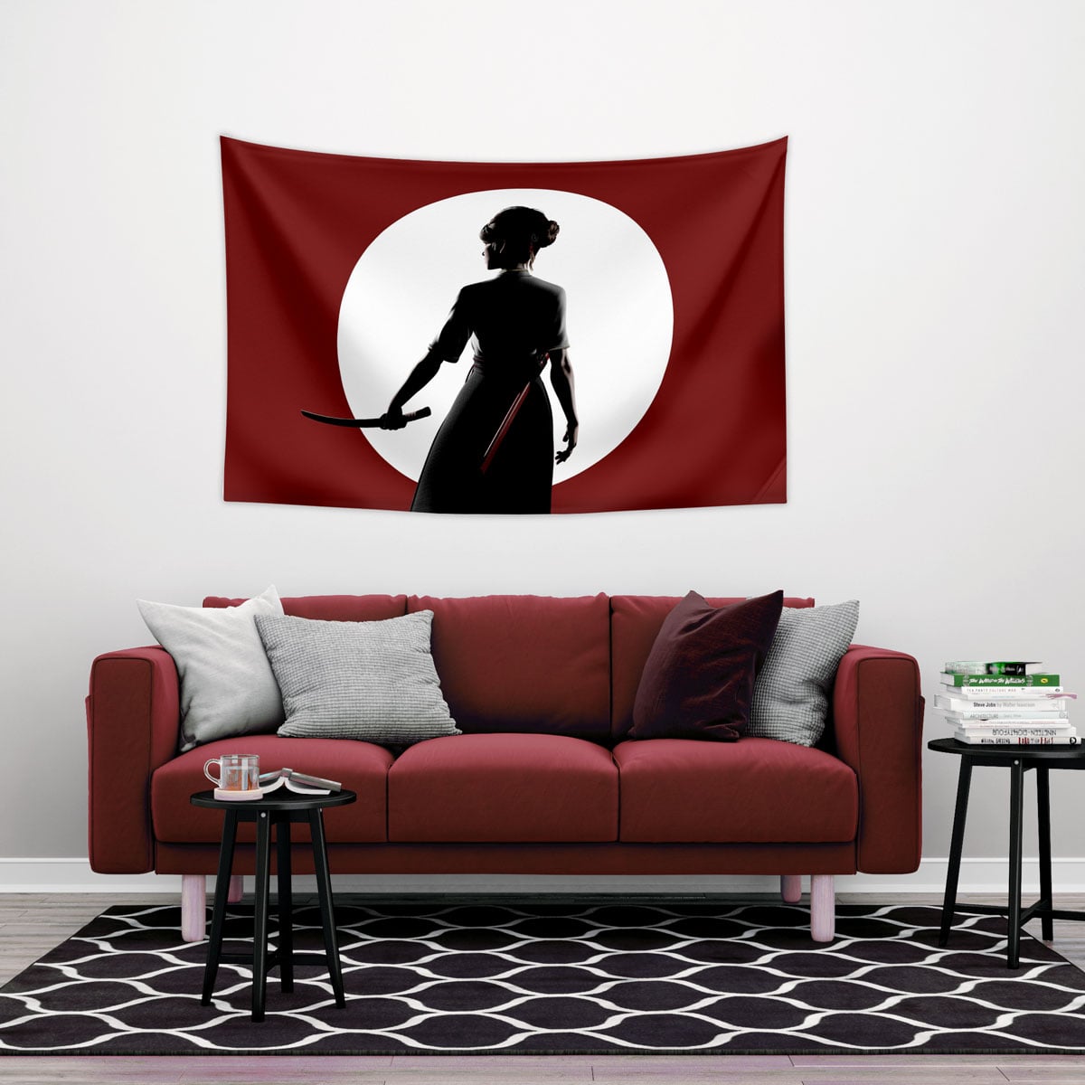 Japon Katana Kadın Duvar Örtüsü