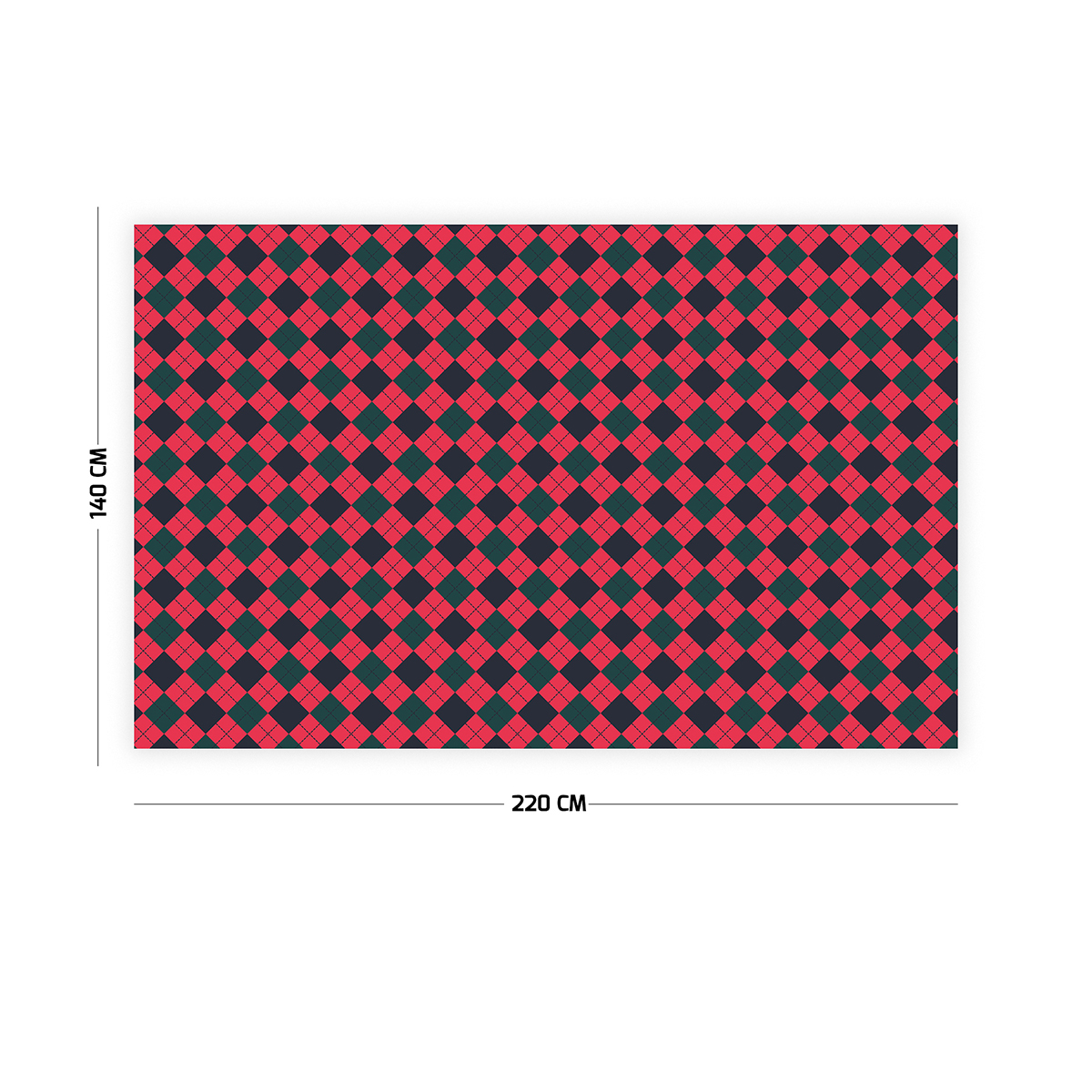 Vagonik Kareli Yılbaşı Masa Örtüsü