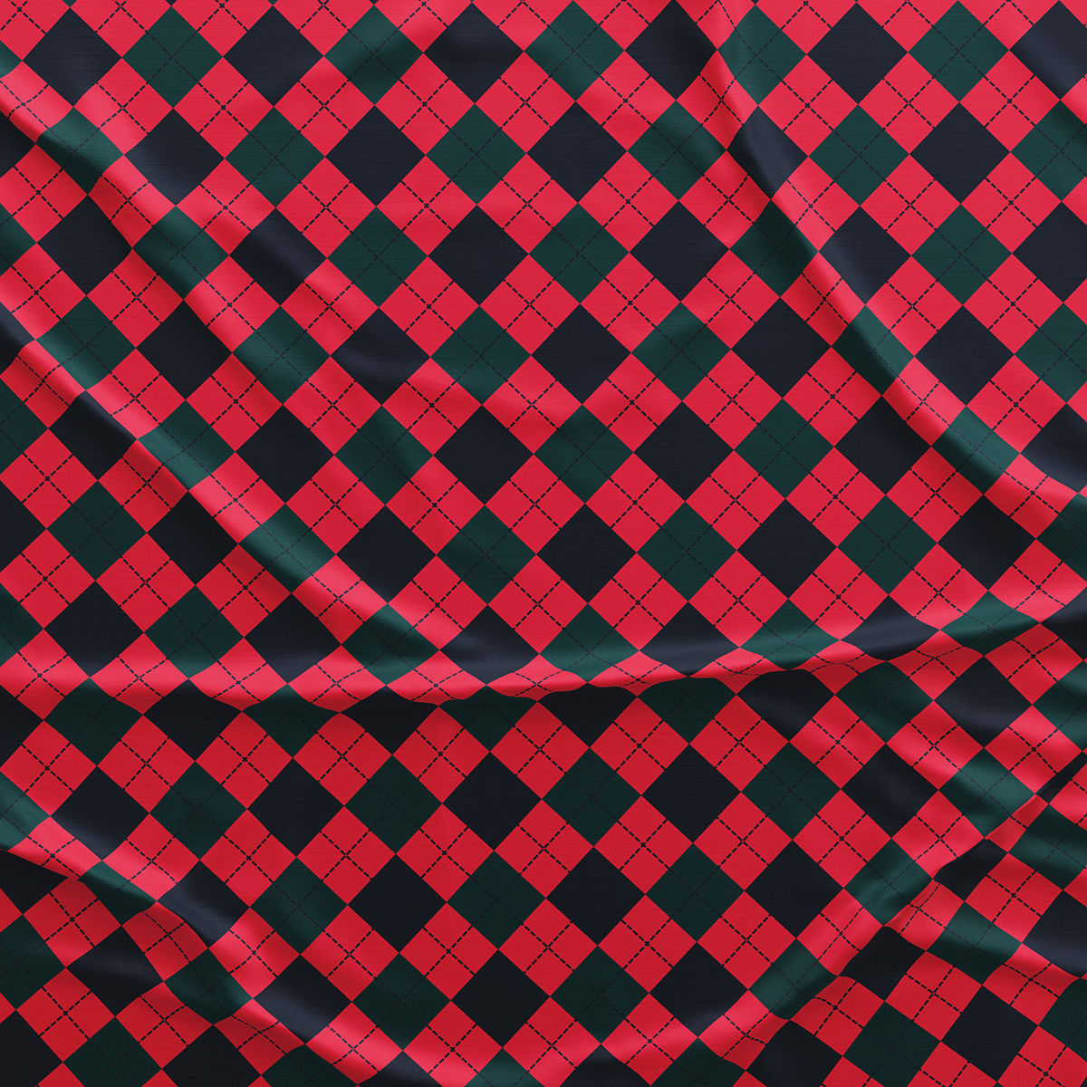 Vagonik Kareli Yılbaşı Masa Örtüsü