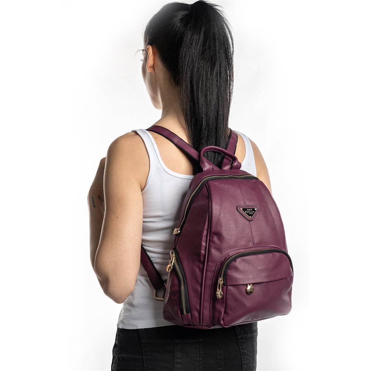 LOS ANGELES POLO CLUB Kadın Sırt Çantası Mürdüm