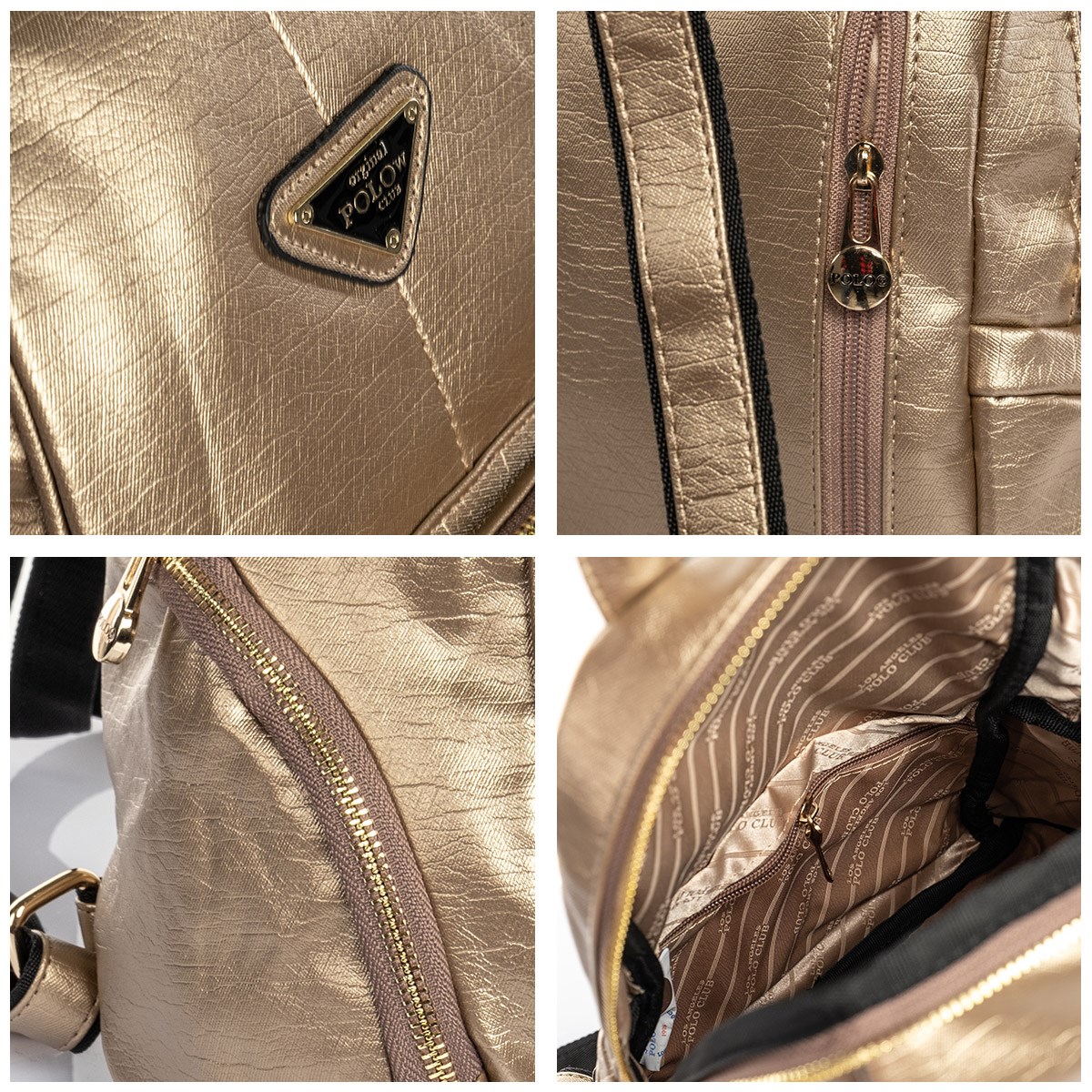 LOS ANGELES POLO CLUB Kadın Sırt Çantası Altın