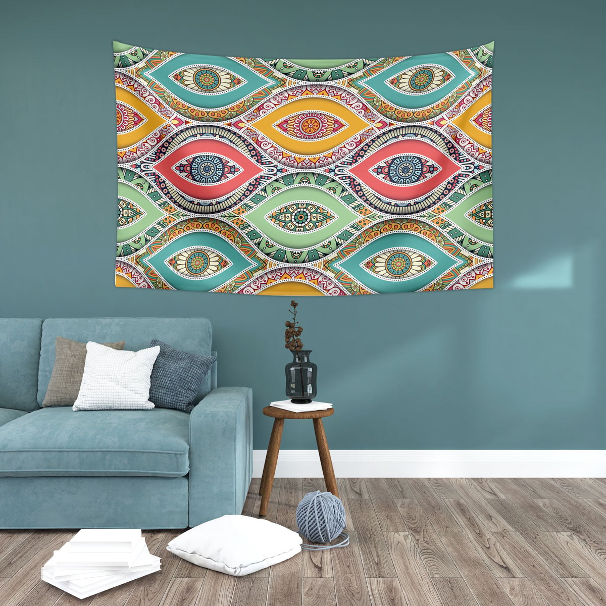 Mandala Göz Duvar Örtüsü