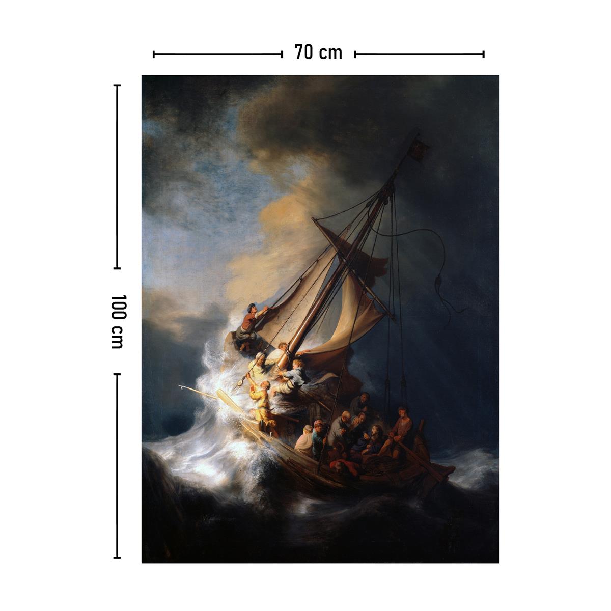 Rembrandt - Celile Denizinde Fırtına Tablosu Duvar Örtüsü Halısı 70x100, 100x140, 140x200