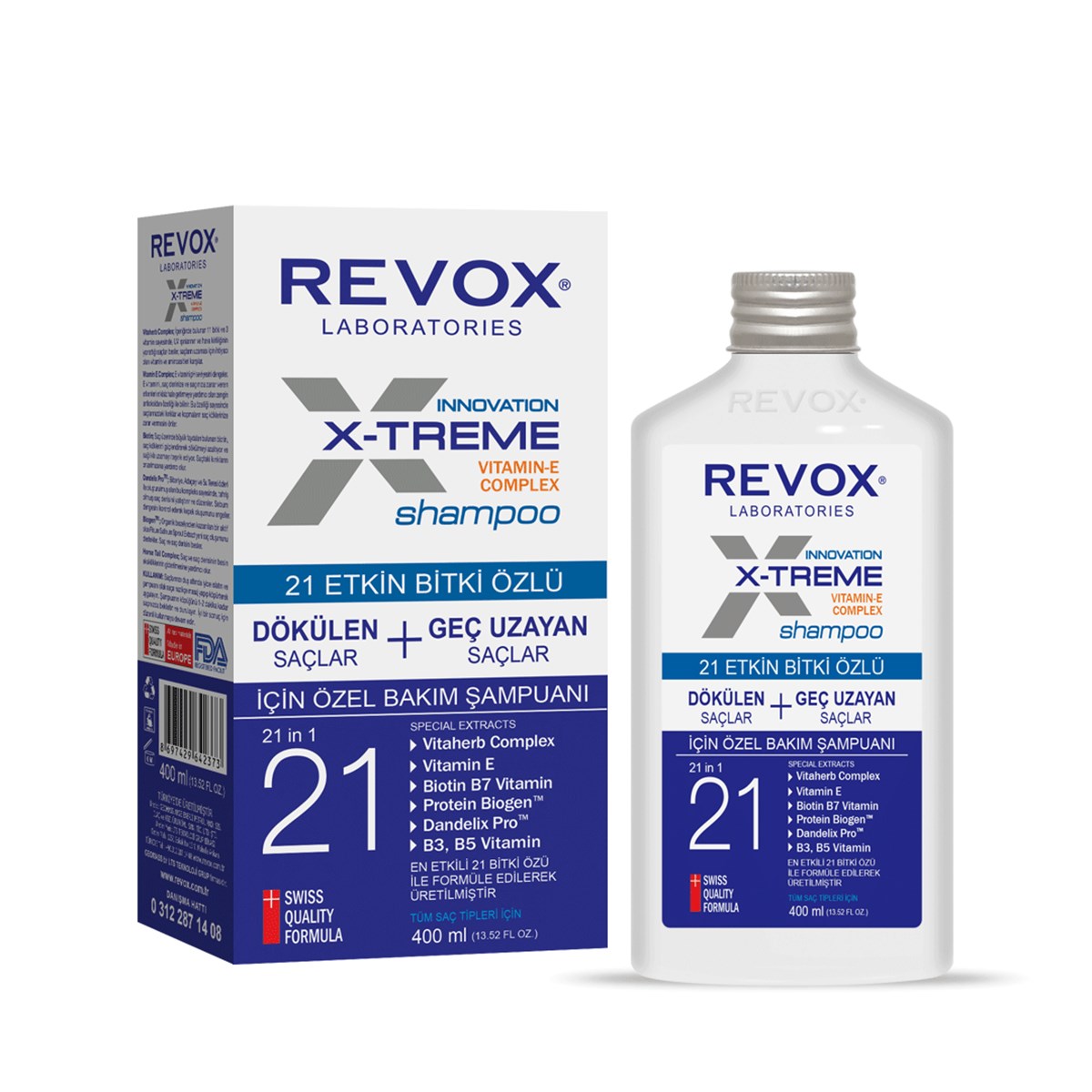 Revox X-Treme Dökülen ve Geç uzayan Saçlar İçin Ekstra Bakım Şampuanı 400ml