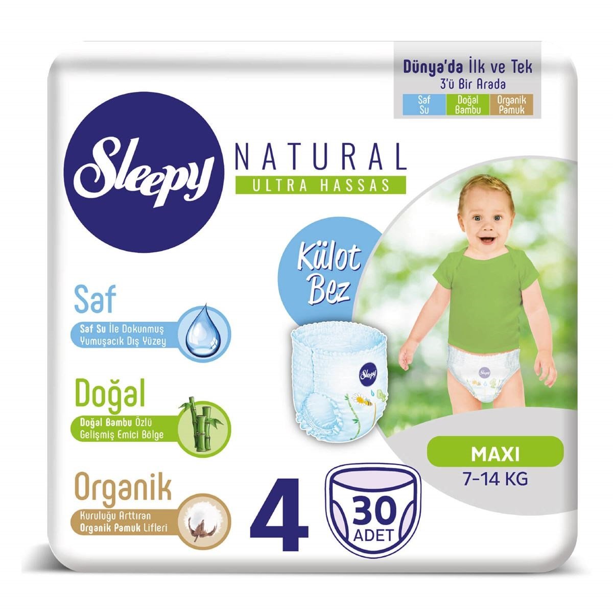 Sleepy Natural Külot Bebek Bezi 4 Numara Maxi 30 Adet