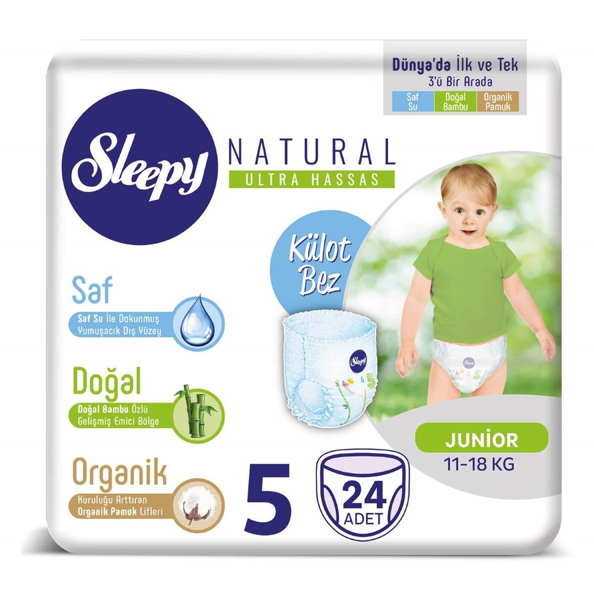 Sleepy Natural Külot Bebek Bezi 5 Numara Junior 24 Adet