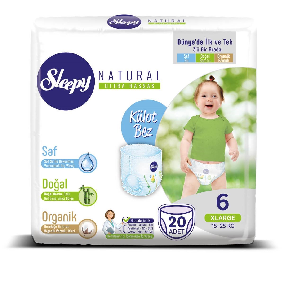 Sleepy Natural Külot Bebek Bezi 6 Numara XLarge 20 Adet