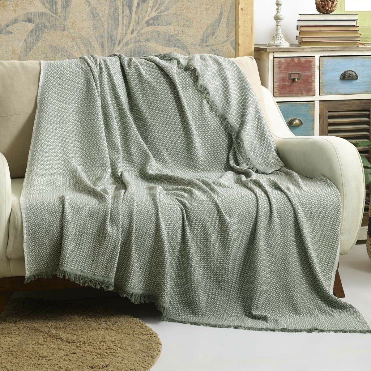 Vagonik Star Sık Dokuma Yeşil Koltuk Örtüsü 170x210 cm