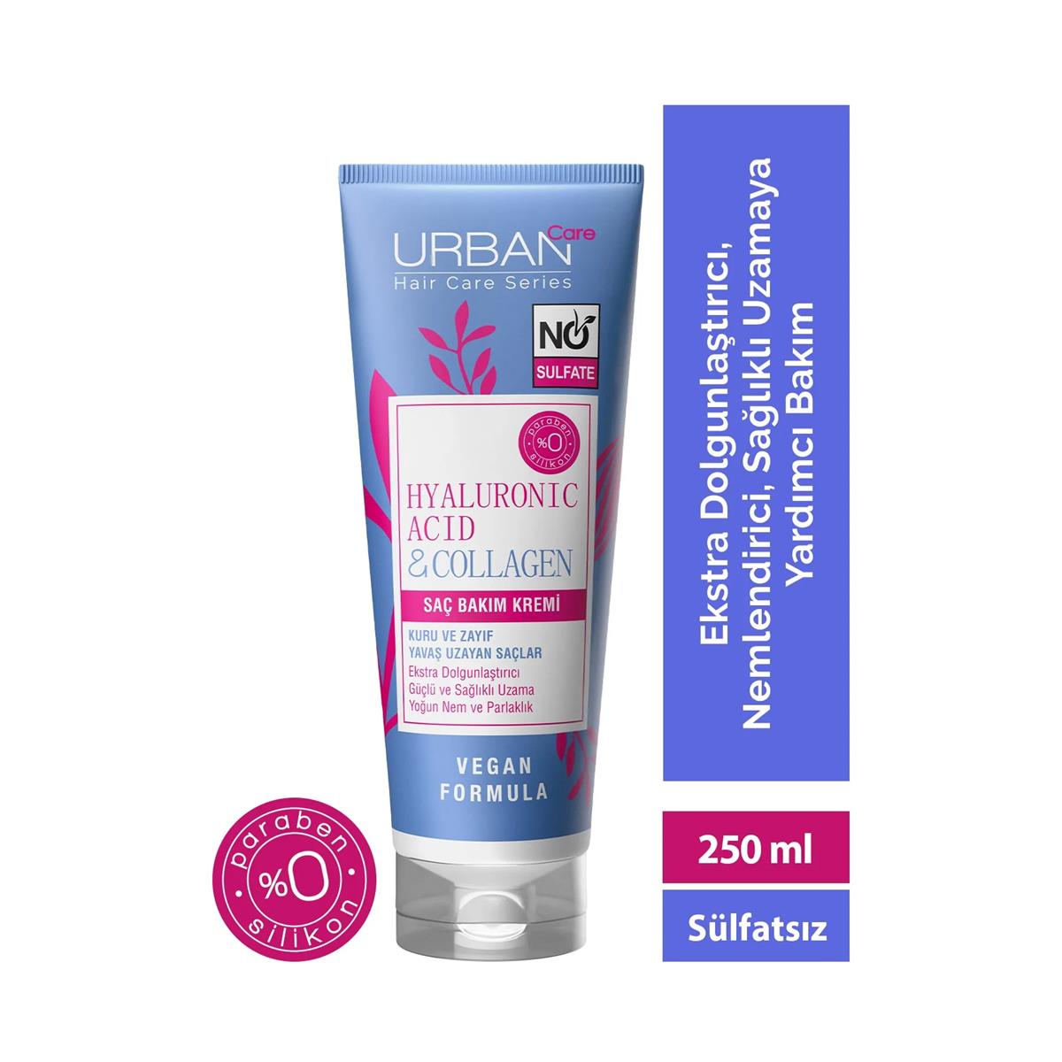 Urban Care Hyaluronic Acid & Collagen Kuru Ve Cansız Saçlara Özel Saç Bakım Kremi 250 ML