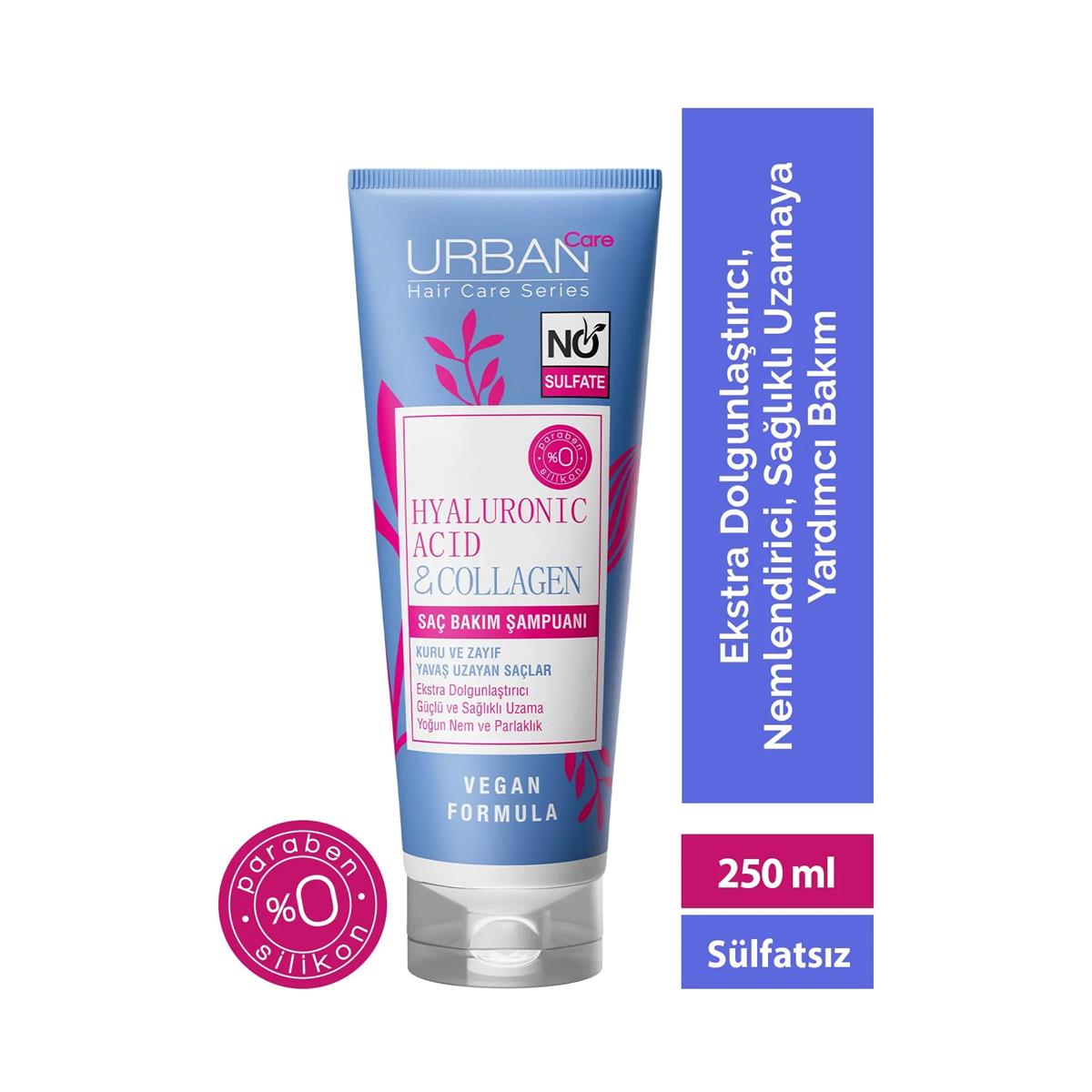 Urban Care Hyaluronic Acid & Collagen Kuru Ve Cansız Saçlara Özel Saç Bakım Şampuanı 250 ML