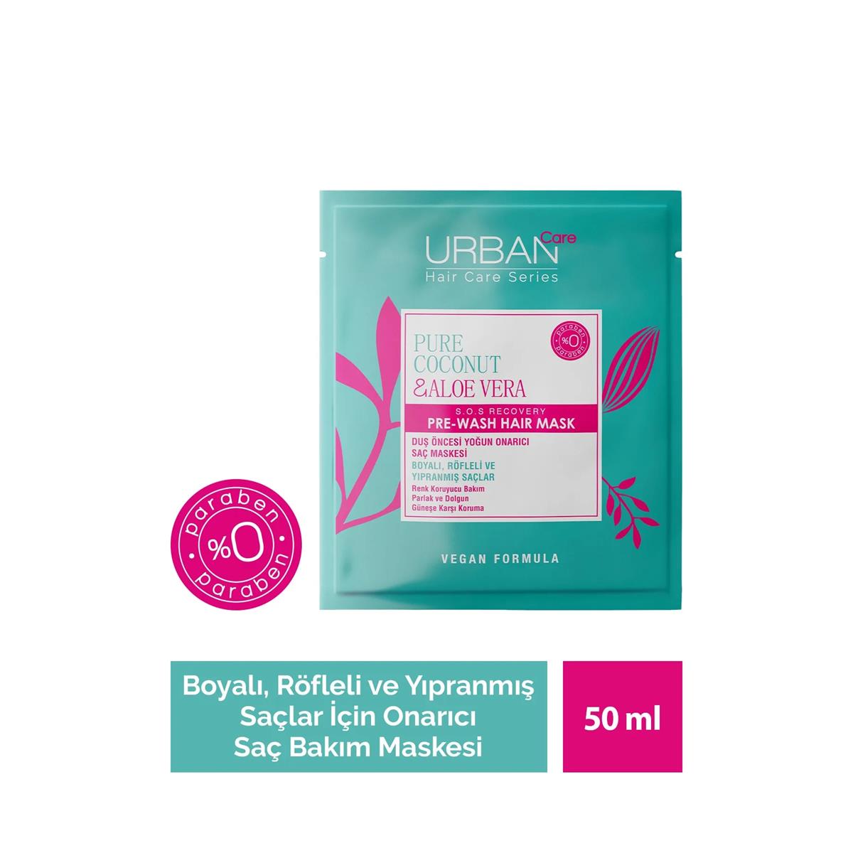 Urban Care Pure Coconut & Aloe Vera Boyalı Saçlara Özel Pre Hair Mask 50ML