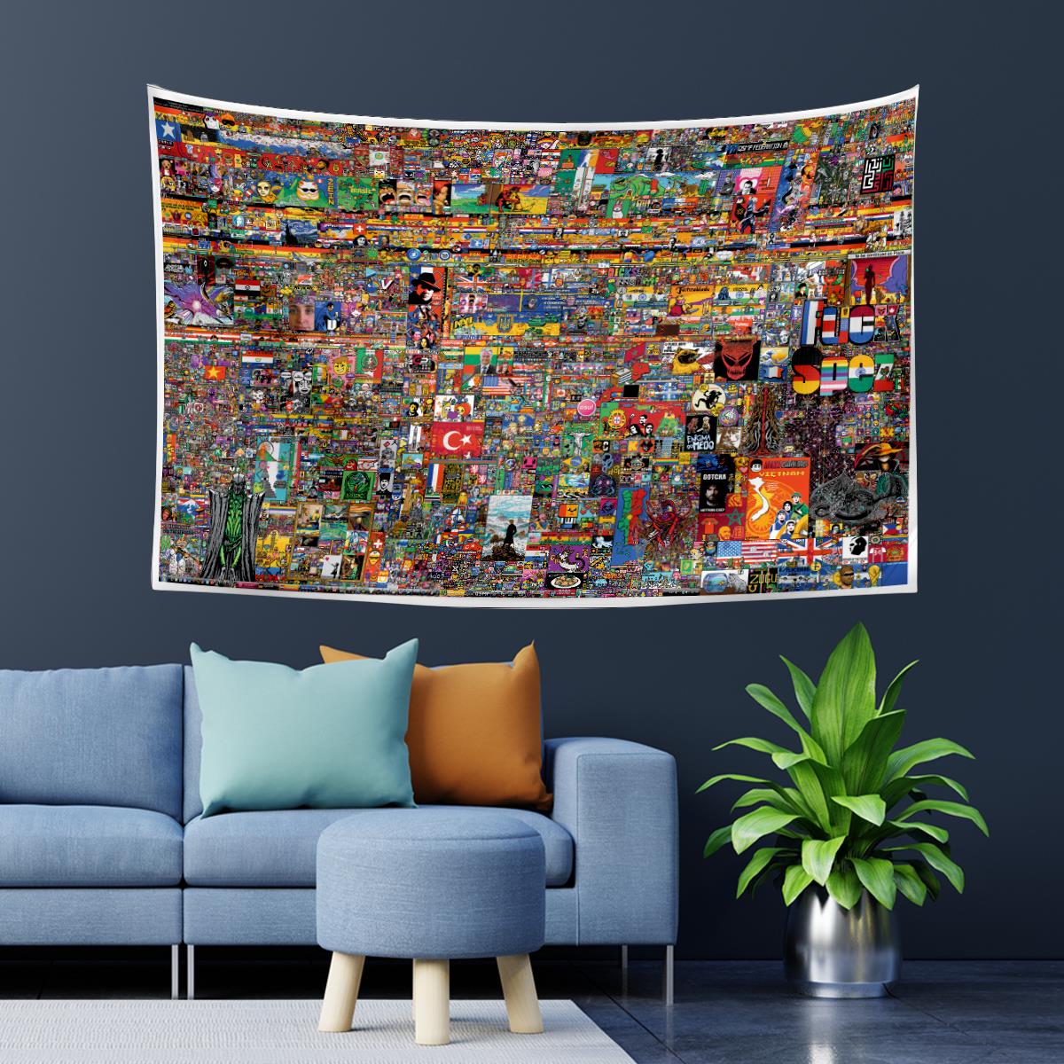 Vagonik 2023 Reddit Nft Temalı Duvar Örtüsü Halısı 70x100, 100x140, 140x200