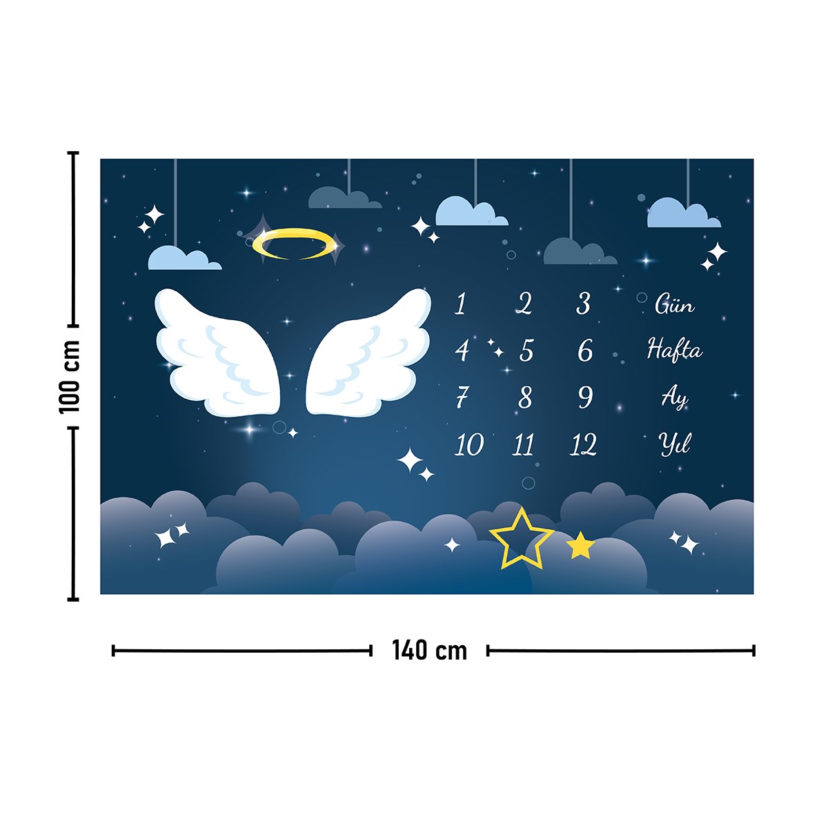 Vagonik Bebek Anı Örtüsü Yenidoğan Aylık Sonbahar Konsept Fotoğraf Çekim Örtüsü 150x100cm