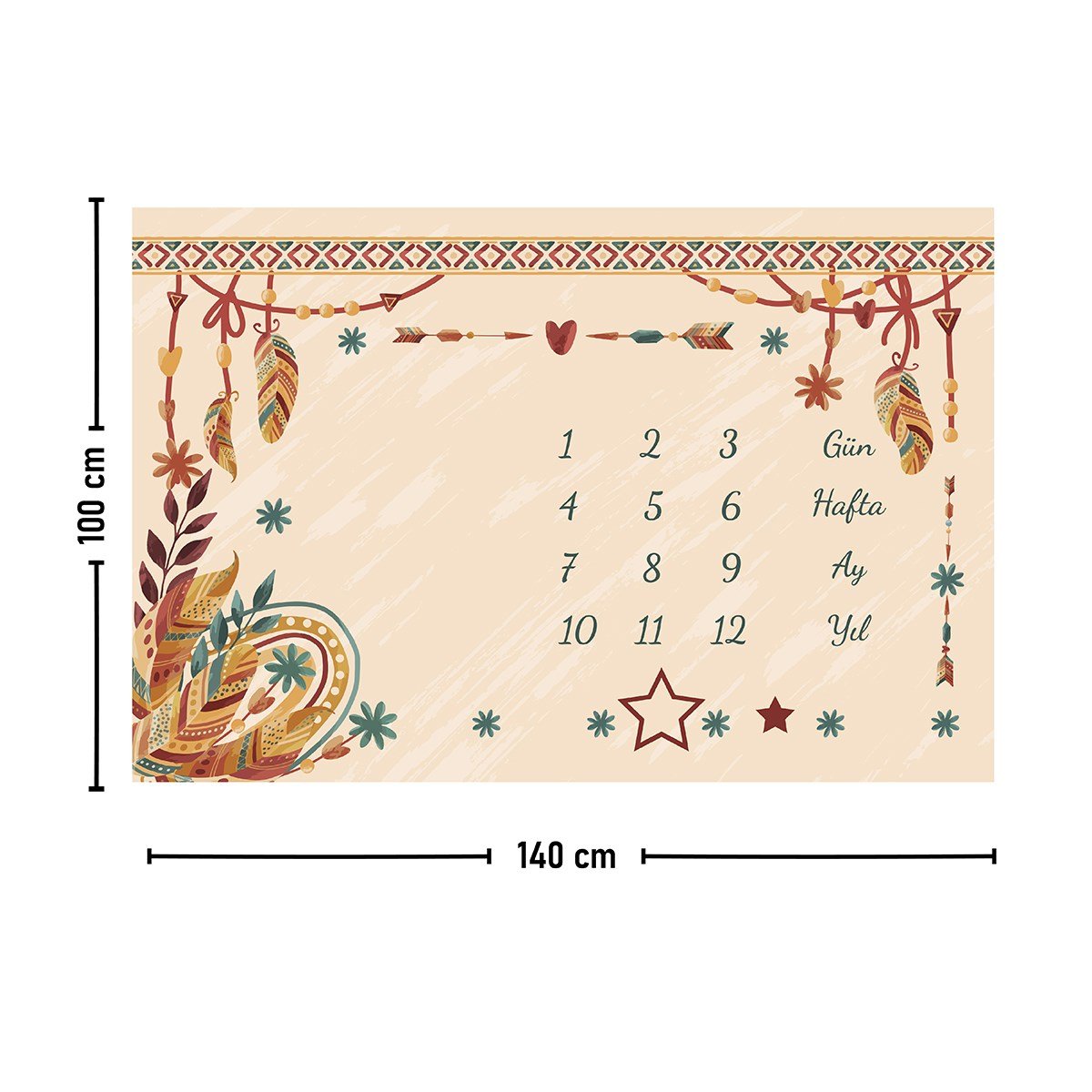 Vagonik Bebek Anı Örtüsü Yenidoğan Aylık Sonbahar Konsept Fotoğraf Çekim Örtüsü 150x100cm