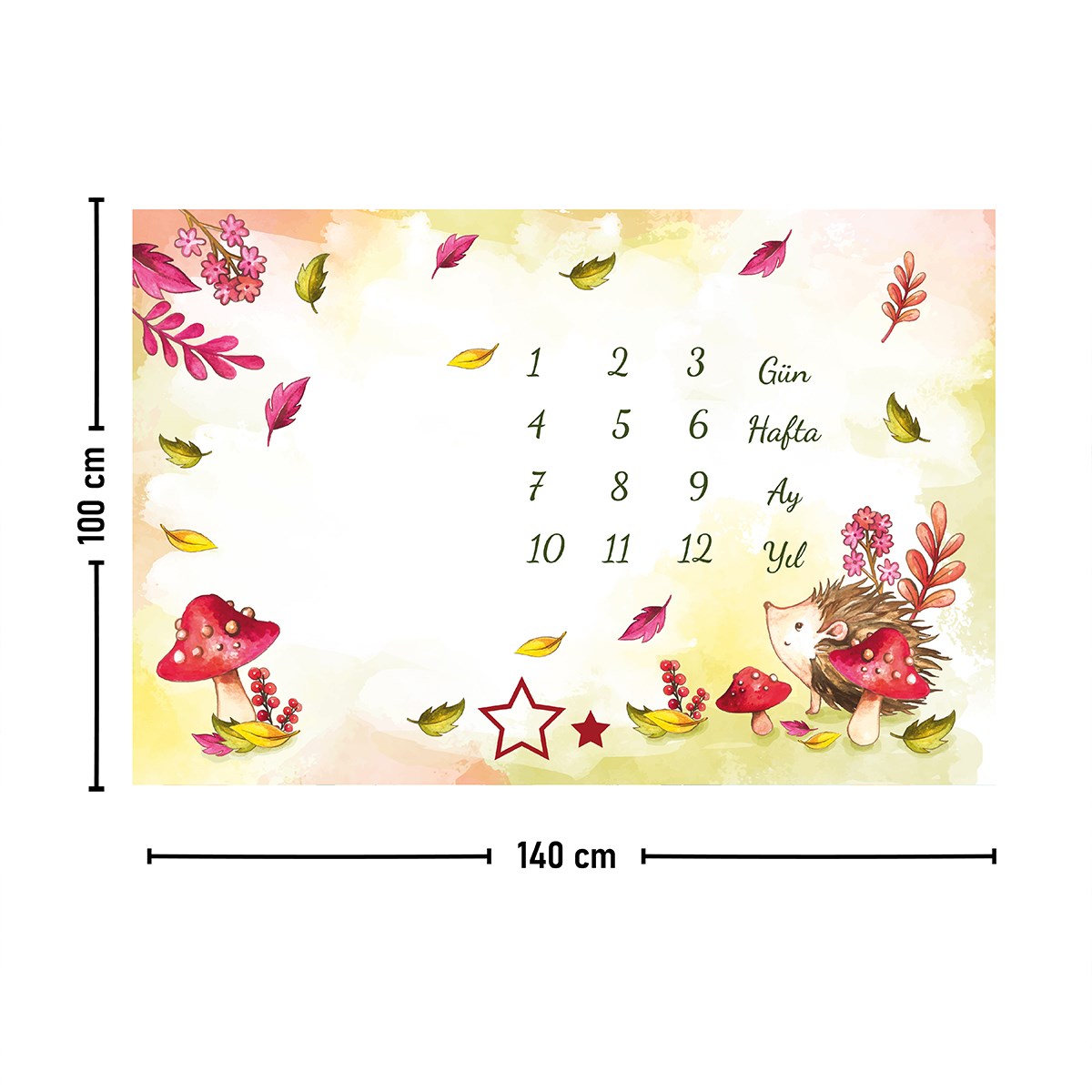 Vagonik Bebek Anı Örtüsü Yenidoğan Aylık Sonbahar Konsept Fotoğraf Çekim Örtüsü 150x100cm