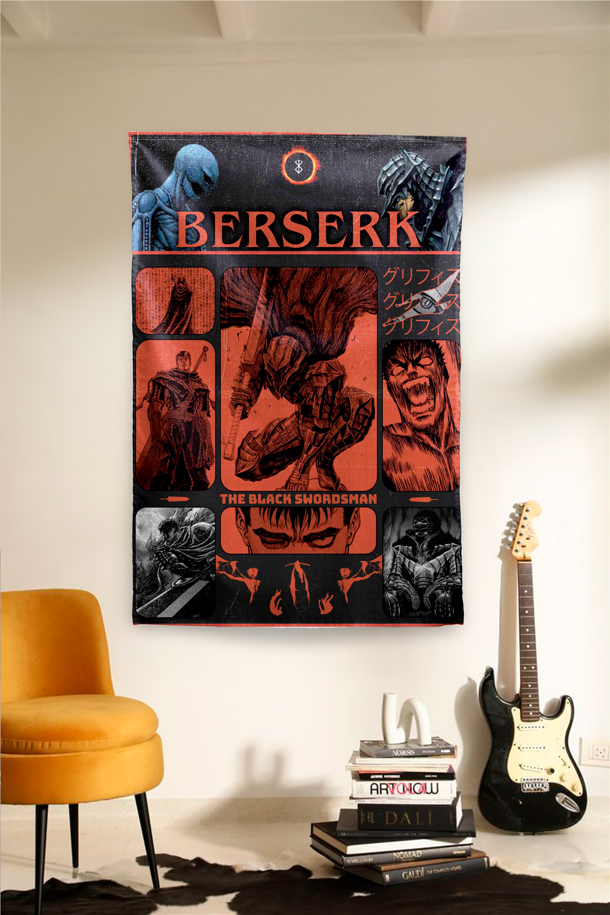 Vagonik Berserk Temalı Anime Duvar Örtüsü Tapestry
