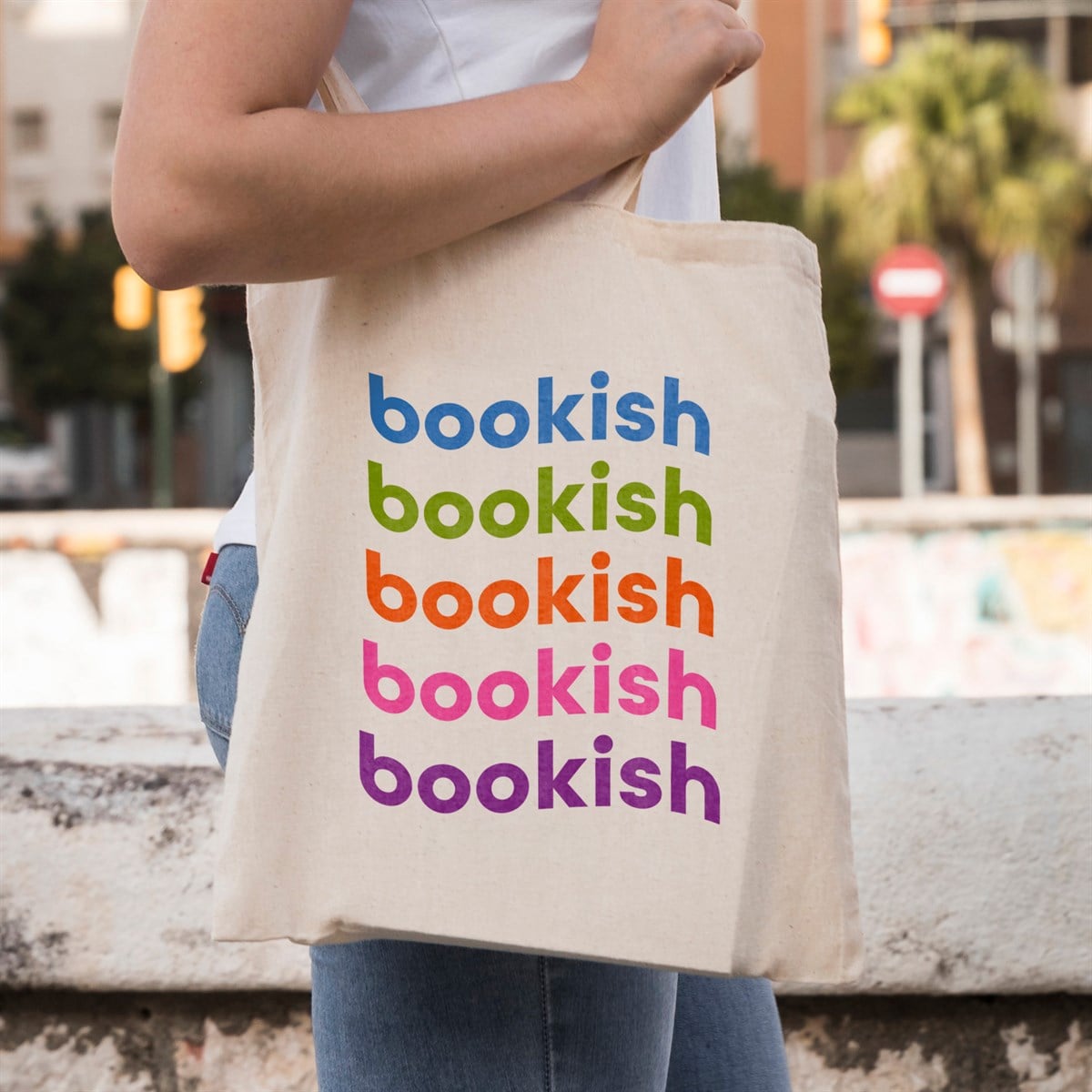 Vagonik Bookish Kitap Kurdu Baskılı Ham Bez Kanvas Çanta