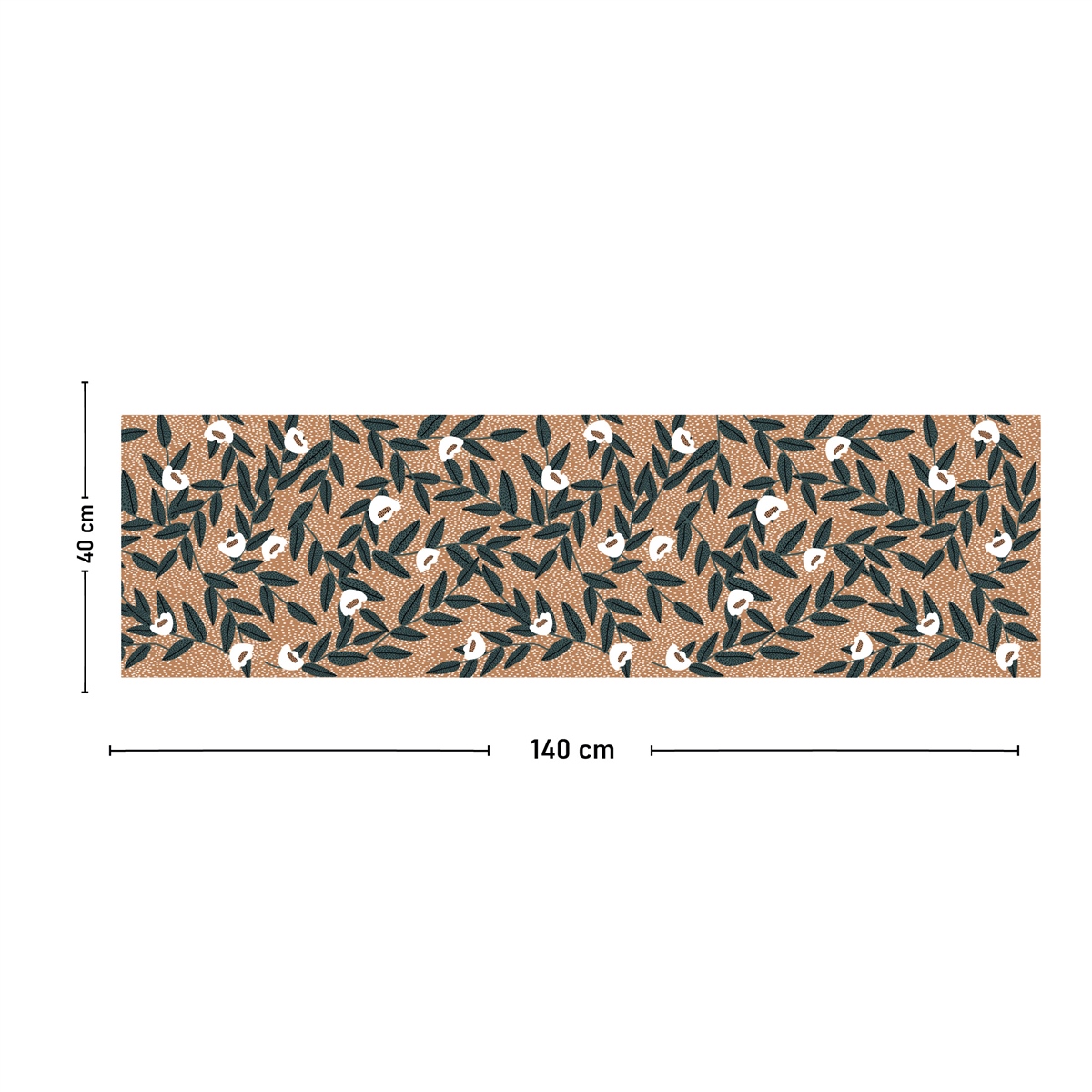 Vagonik Çiçek Desenli Dijital Baskılı Runner 140x40 cm