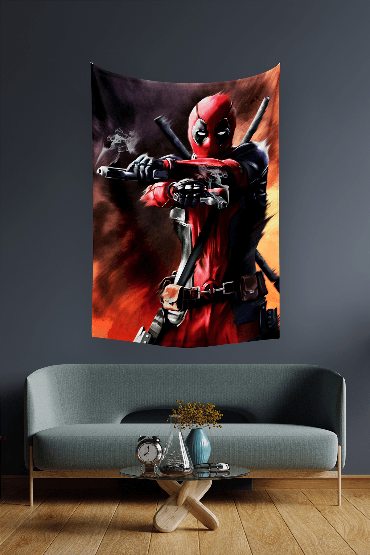 Vagonik Deadpool Marvel Duvar Örtüsü Halısı